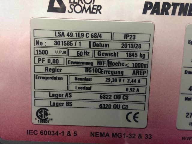 Revisionen und Reparatur / Instandsetzung von Leroy Somer Generatoren LSA49.1 L9C6S4 aus Blockheizkraftwerken (BHKW)